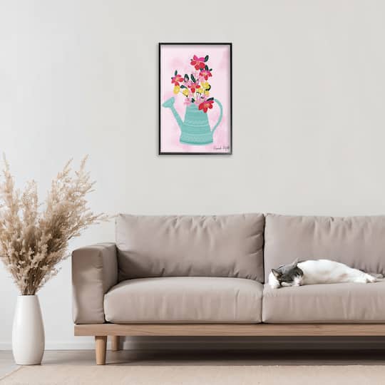 Stupell Industries Local Flora in Watering Can Framed Giclée Wall Art